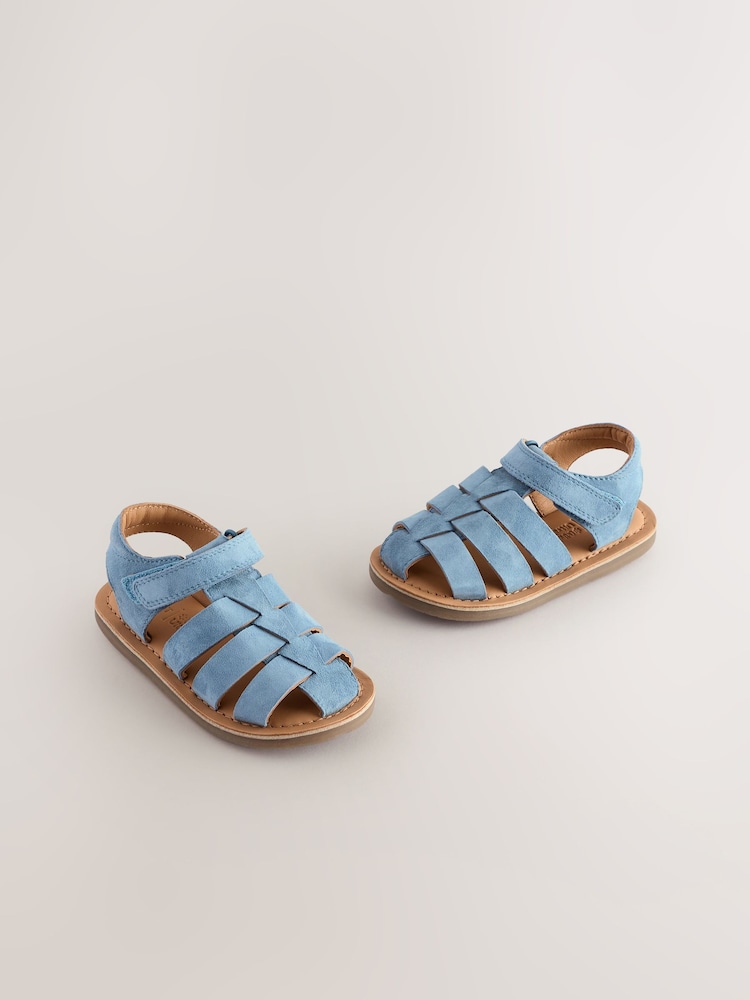 Blau - Fischersandalen aus Leder - Bild 1 von 6 Blau - Fischersandalen aus Leder - Bild 1 von 6