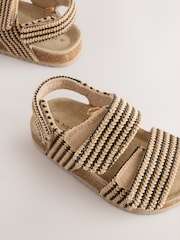 Neutral/Black Stripe Standard Fit (F) Corkbed Two Strap Sandals - Image 5 of 7