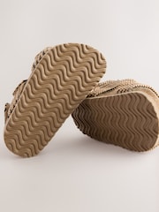 Neutral/Black Stripe Standard Fit (F) Corkbed Two Strap Sandals - Image 6 of 7