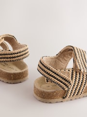 Neutral/Black Stripe Standard Fit (F) Corkbed Two Strap Sandals - Image 7 of 7