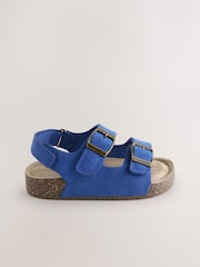Blue Standard Fit (F) Double Buckle Cushioned Footbed Sandals - Image 2 of 5