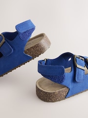 Blue Standard Fit (F) Double Buckle Cushioned Footbed Sandals - Image 5 of 5