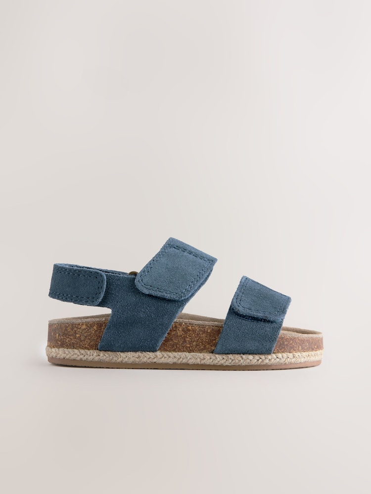 Navy Standard Fit (F) Corkbed Two Strap Sandals - Image 2 of 6