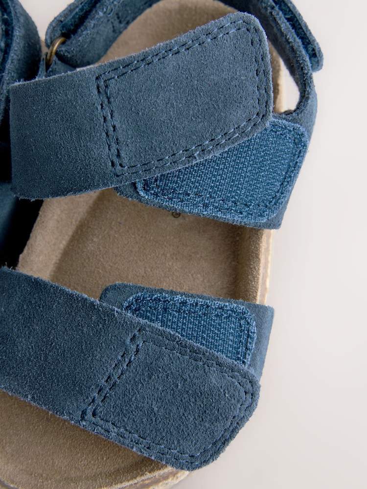 Navy Standard Fit (F) Corkbed Two Strap Sandals - Image 6 of 6