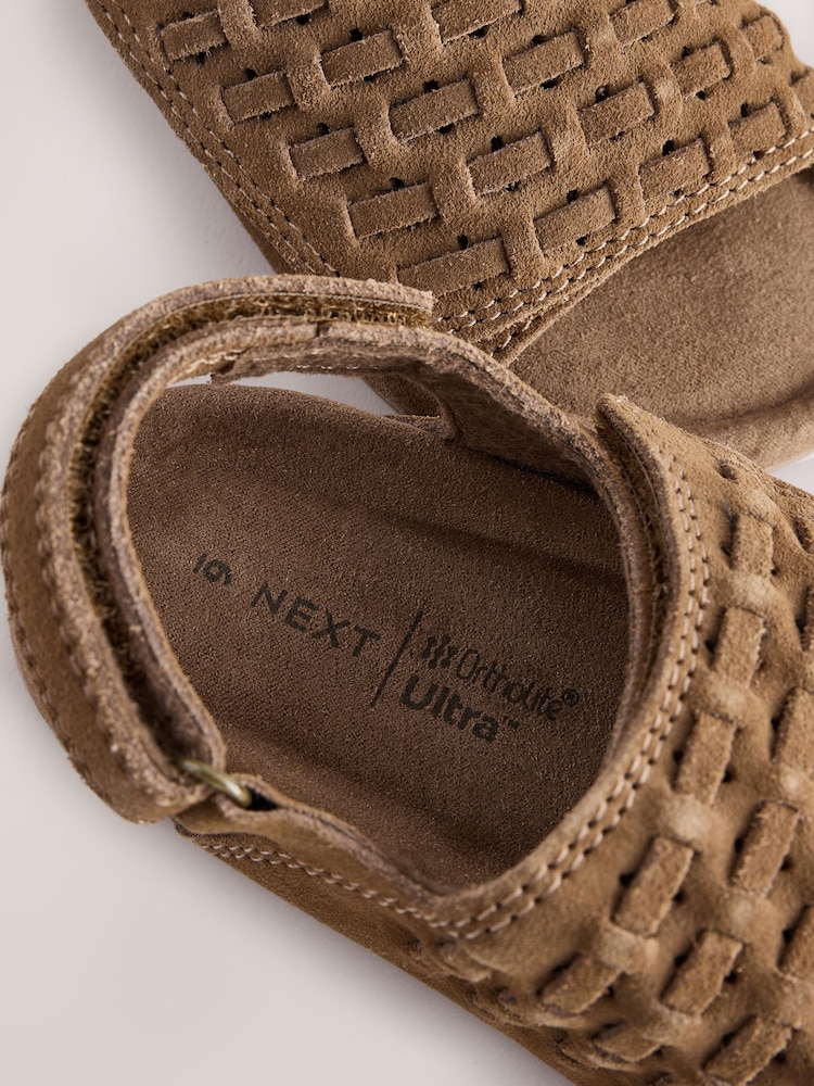 Tan Brown Standard Fit (F) Touch Fastening Corkbed Sandals - Image 5 of 5