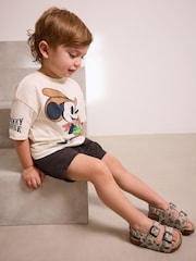 Neutral Mickey Mouse Double Buckle Cushioned Footbed Sandals - Image 3 of 9