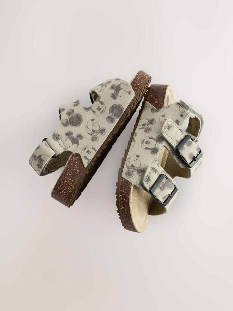 Neutral Mickey Mouse Double Buckle Cushioned Footbed Sandals - Image 6 of 9