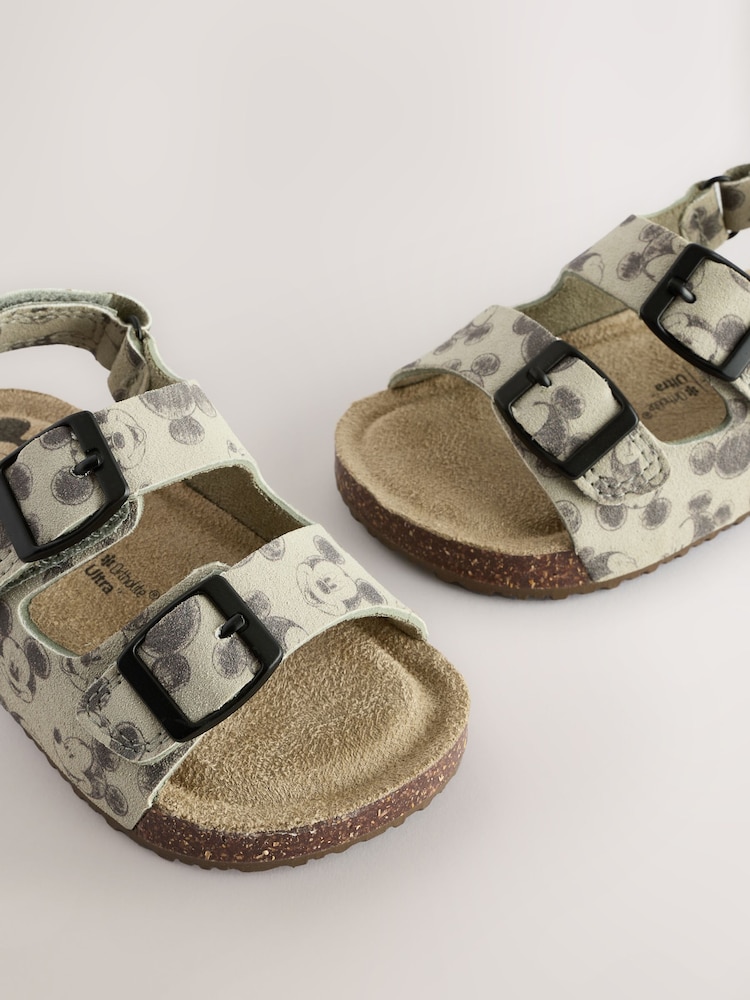 Neutral Mickey Mouse Double Buckle Cushioned Footbed Sandals - Image 7 of 9