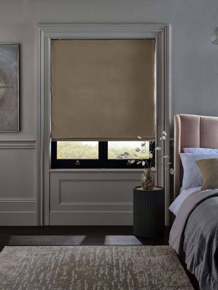 Natural Oatmeal Ready Made Blackout/Thermal Matte Velvet Roman Blind - Image 7 of 7 Natural Oatmeal Ready Made Blackout/Thermal Matte Velvet Roman Blind - Image 7 of 7