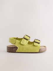 Yellow Standard Fit (F) Double Buckle Cushioned Footbed Sandals - Image 4 of 8
