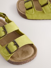 Yellow Standard Fit (F) Double Buckle Cushioned Footbed Sandals - Image 6 of 8