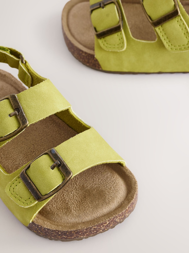 Yellow Standard Fit (F) Double Buckle Cushioned Footbed Sandals - Image 6 of 6
