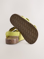 Yellow Standard Fit (F) Double Buckle Cushioned Footbed Sandals - Image 7 of 8