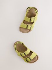 Yellow Standard Fit (F) Double Buckle Cushioned Footbed Sandals - Image 8 of 8