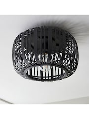 Gallery Home Black Flush Ceiling Fitting Bamboo Imperial Ceiling Light - Image 2 of 3