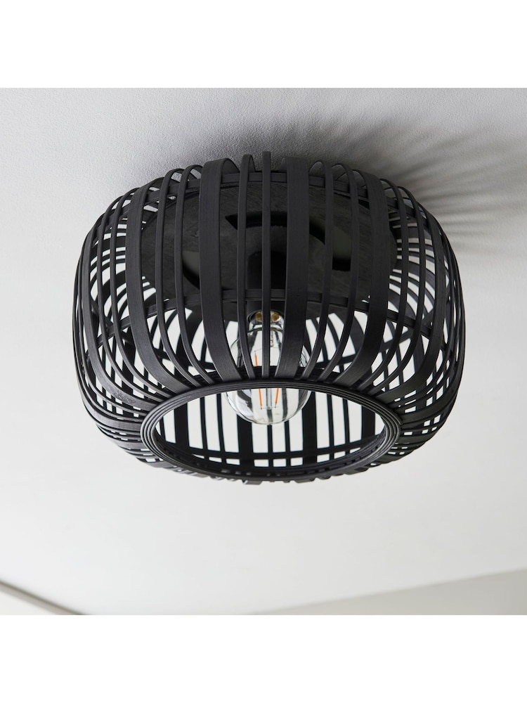 Gallery Home Black Flush Ceiling Fitting Bamboo Imperial Ceiling Light - Image 2 of 3