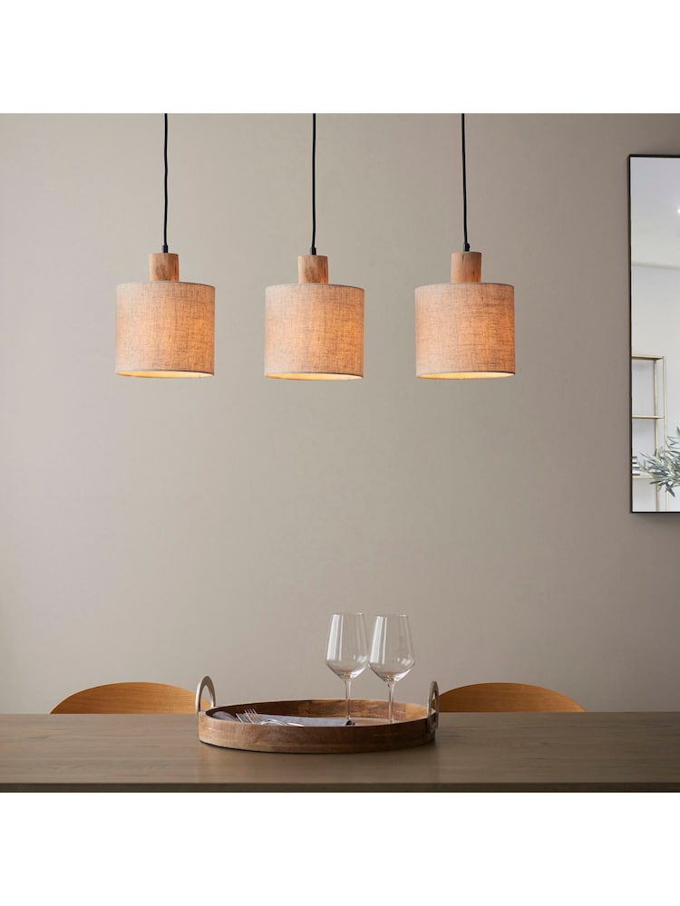 Gallery Home Black Crete 3 Pendant Ceiling Light - Image 2 of 3