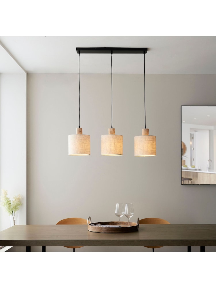 Gallery Home Black Crete 3 Pendant Ceiling Light - Image 5 of 5