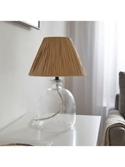 Gallery Home Natural Raffia Madison Table Lamp - Image 1 of 3