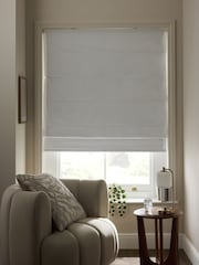 White Ready Made Blackout Cotton Roman Blinds - Image 3 of 8