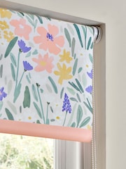 Multi Ready Made Blackout Bathroom Roller Blind Floral Print - Image 4 of 7