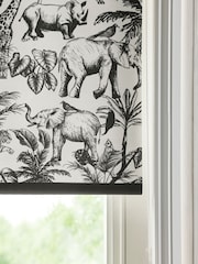Monochrome Ready Made Blackout Bathroom Roller Blind Safari Print - Image 4 of 7