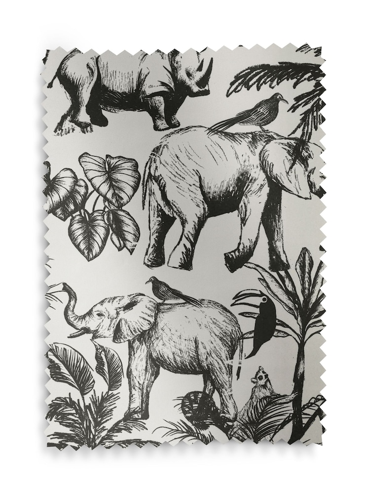 Monochrome Ready Made Blackout Bathroom Roller Blind Safari Print - Image 7 of 7
