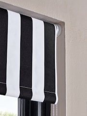 Monochrome Black Ready Made Blackout Roller Blind Stripe Print - Image 4 of 7