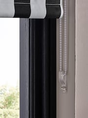 Monochrome Black Ready Made Blackout Roller Blind Stripe Print - Image 6 of 7
