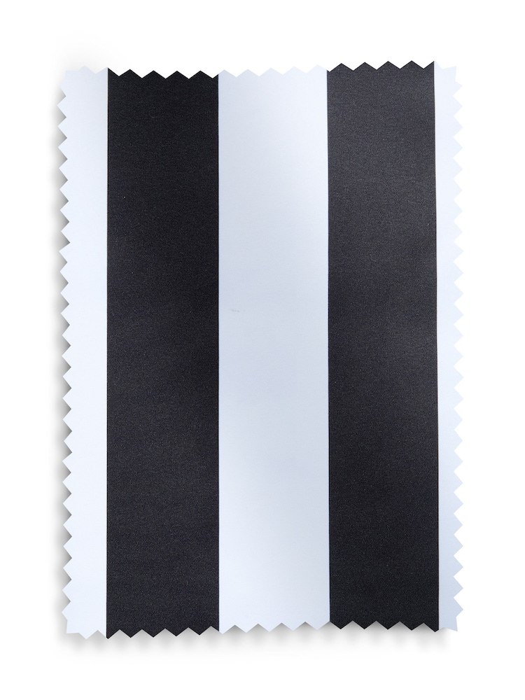 Monochrome Black Ready Made Blackout Roller Blind Stripe Print - Image 7 of 7