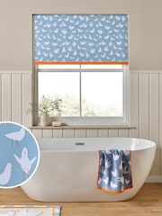 Blue Ready Made Blackout Bathroom Roller Blind Seagulls Print - Image 1 of 6