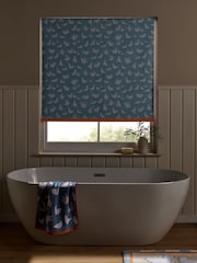 Blue Ready Made Blackout Bathroom Roller Blind Seagulls Print - Image 3 of 6