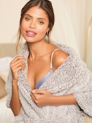 Lipsy Grey Cosy Poncho Dressing Gown Robe - Image 2 of 4