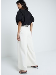 River Island Cream High Waisted Wide Leg Tailored Trousers - Image 2 of 6