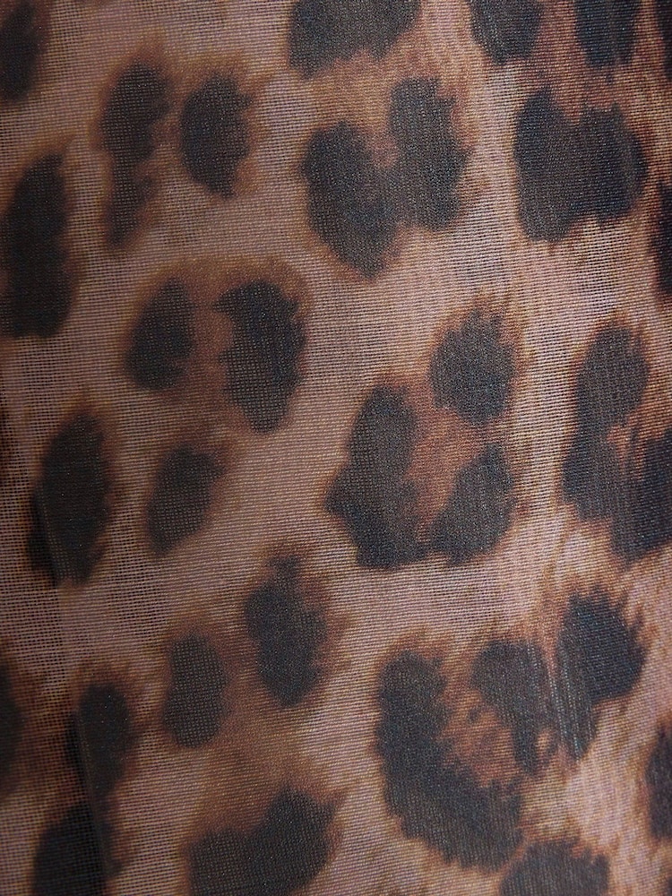 River Island Brown Leopard Print Bow Blouse - Image 4 of 4
