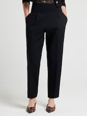 River Island Black High Waisted Straight Leg Tailored Trousers - Image 1 of 4
