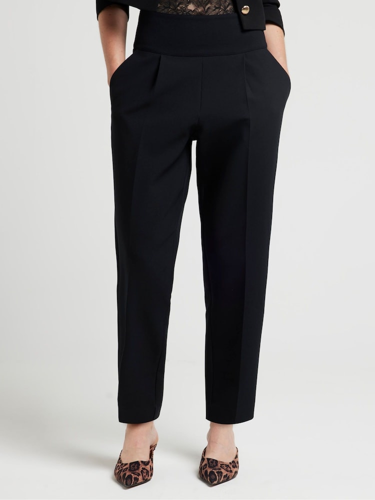 River Island Black High Waisted Straight Leg Tailored Trousers - Image 1 of 4