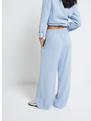 River Island Blue Petite Wide Leg Tailored Trousers - Image 2 of 6