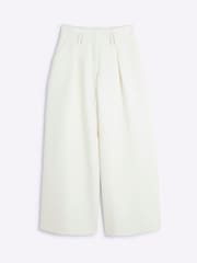 River Island Cream Petite Tailored Wide Leg Trousers - Image 1 of 2