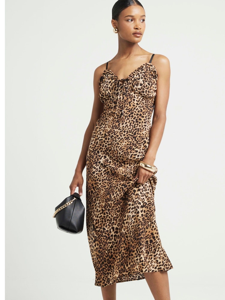 River Island Brown Strappy Slip Dress - Image 1 of 4