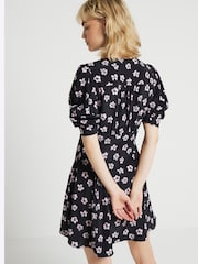 River Island Black Floral Tie Front Mini Dress - Image 3 of 4