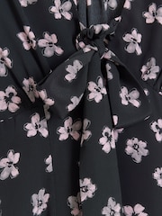 River Island Black Floral Tie Front Mini Dress - Image 4 of 4