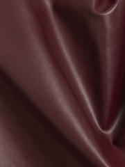 River Island Burgundy Red Faux Leather Burgundy Drape Midi Skirt - Image 3 of 3