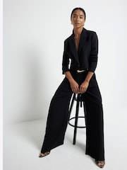 River Island Black Petite Easy Wide Leg Trousers - Image 2 of 5
