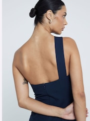 River Island Blue One Shoulder Bodycon Midi Dress - Image 3 of 5