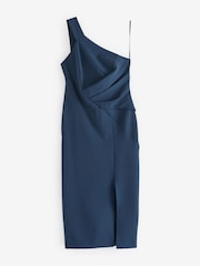 River Island Blue One Shoulder Bodycon Midi Dress - Image 4 of 5