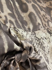 River Island Cream Leopard Print Knot Front 100% Cotton T-Shirt - Image 6 of 6