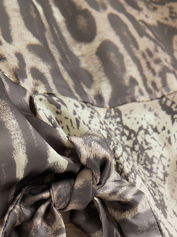 River Island Cream Leopard Print Knot Front 100% Cotton T-Shirt - Image 6 of 6