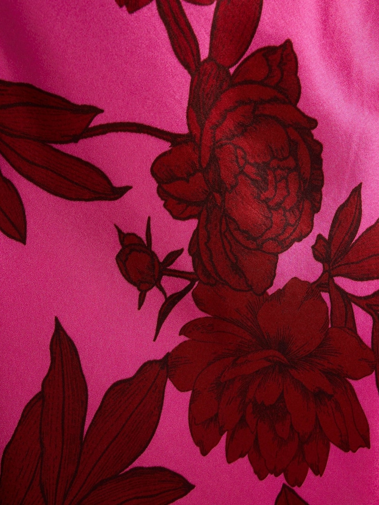 River Island Pink V-Neck Floral Slip Dress - Image 4 of 4 River Island Pink V-Neck Floral Slip Dress - Image 4 of 4