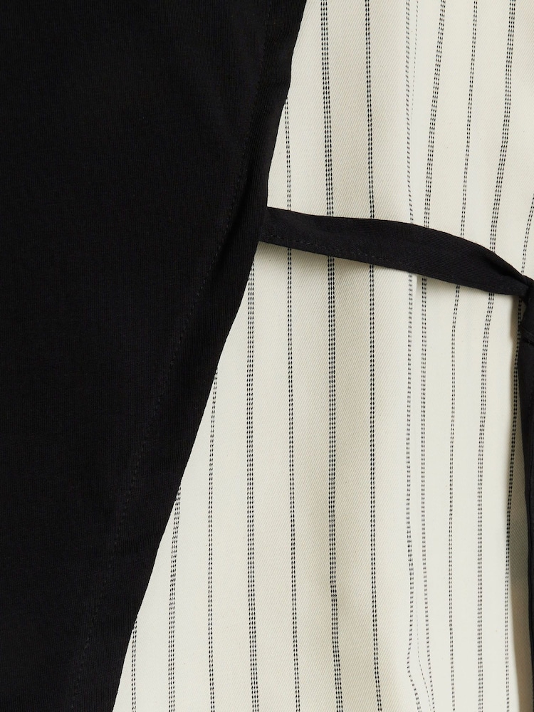 River Island Black Pleated Tie Side 100% Cotton T-Shirt - Image 6 of 6